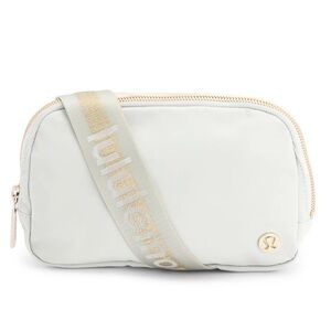 Lululemon Everywhere Belt Bag Vapor Gold White Wordmark Logo Crossbody Bag NWT